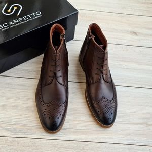 Tobacco Chelsea Leather Derby Boots